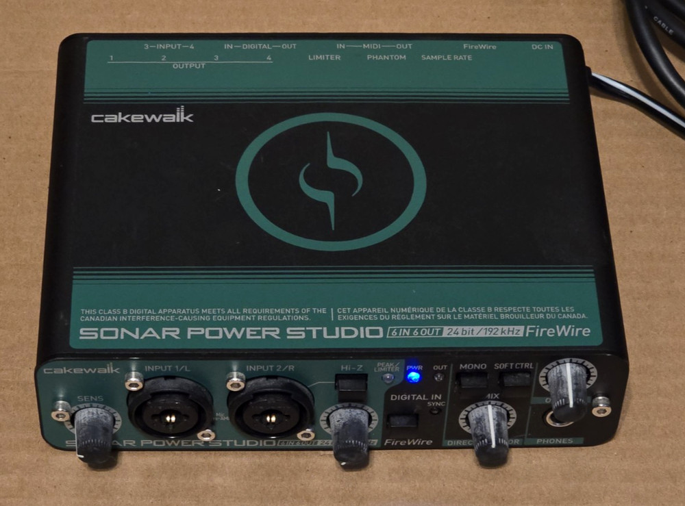Cakewalk Sonar Power Studio SPS-66 with AC Adapter, Installation Disc, Firewire