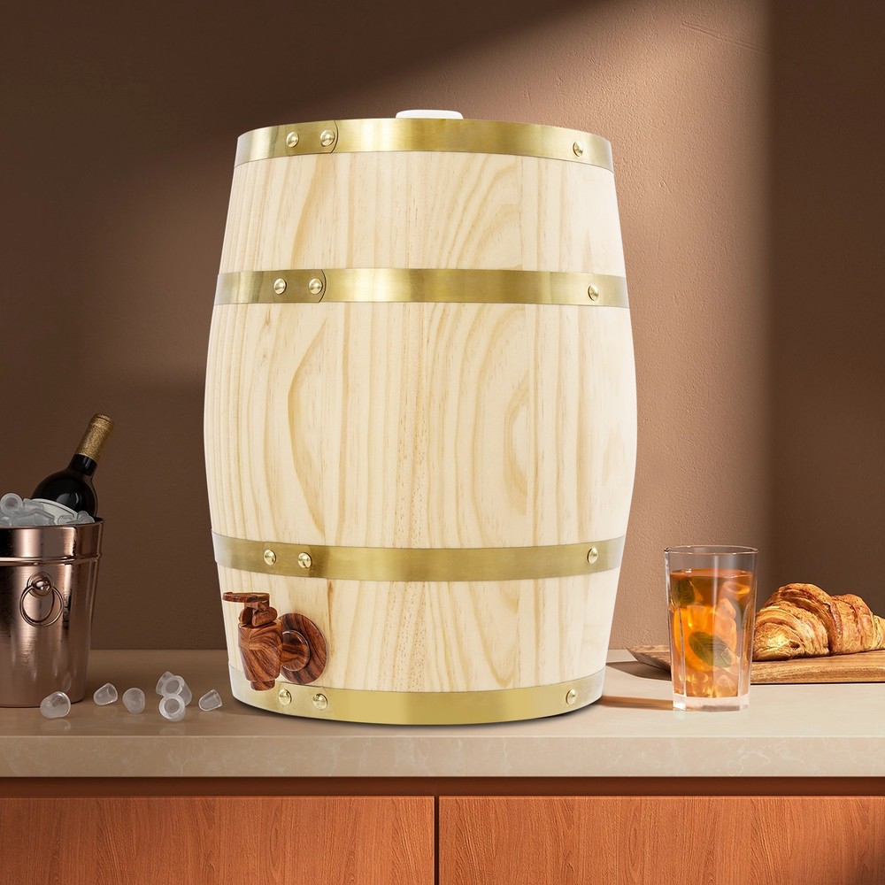 10L Barrel Cask Wooden Storage Wine Brandy Whiskey Beer Dispenser Barrel
