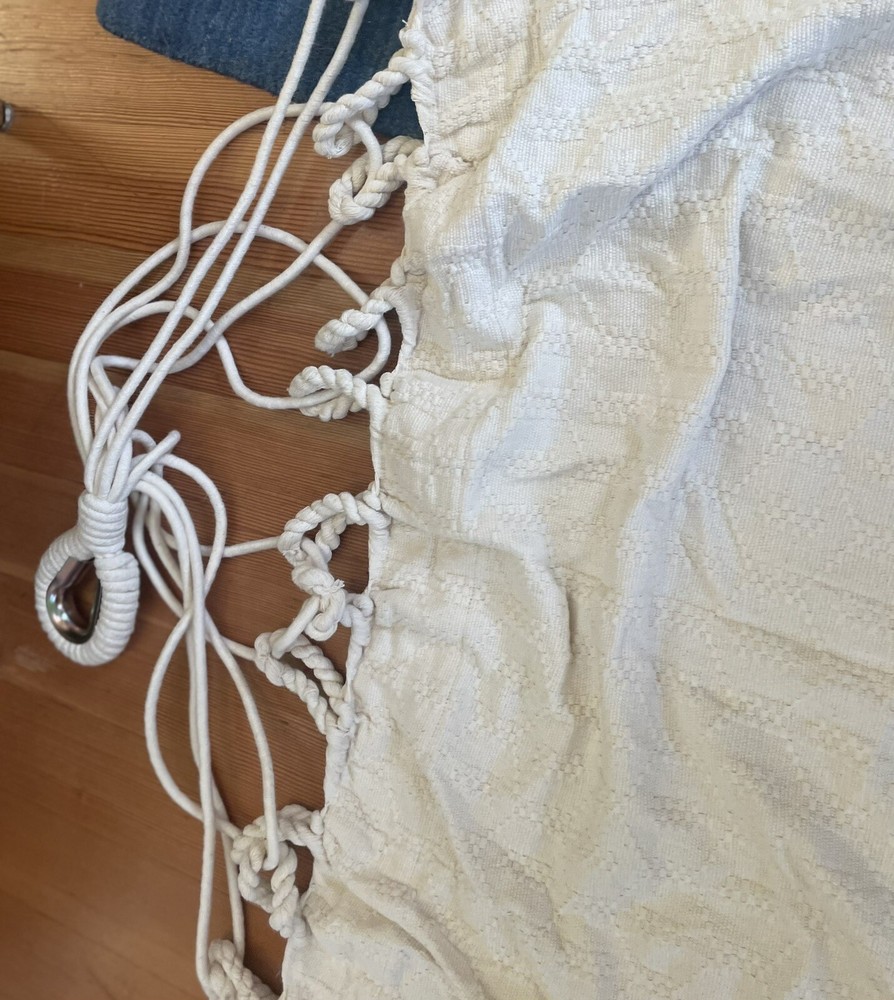 Boho Off-white/Cream Cotton Double Hammock Patterned Fabric 58” Wide