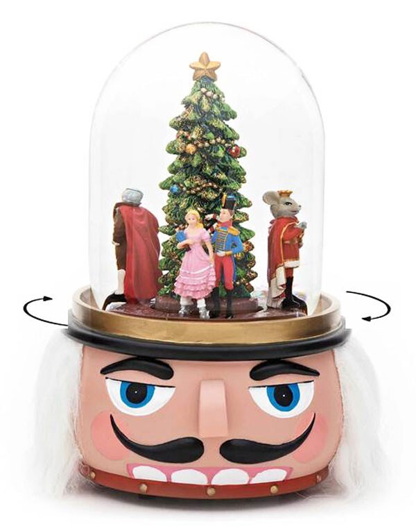 NUTCRACKER BALLET MUSICAL SNOW GLOBE WITH REVOLVING CHARACTERS