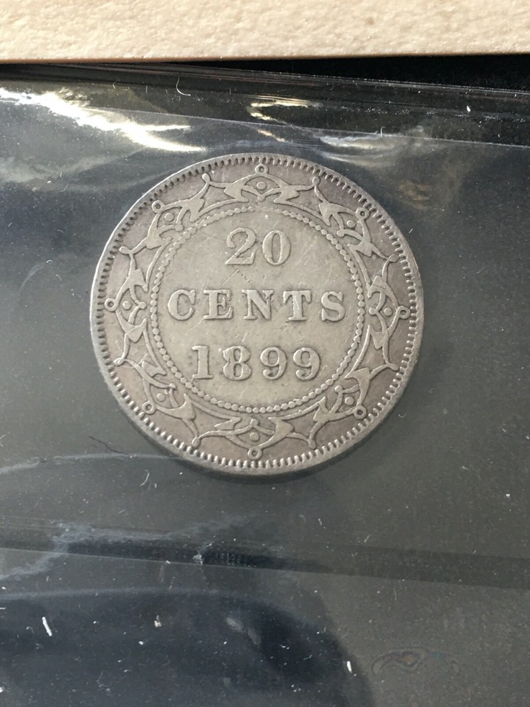 1899 Hook 9's**, ICCS Graded Newfoundland, Twenty Cent, **EF-40**