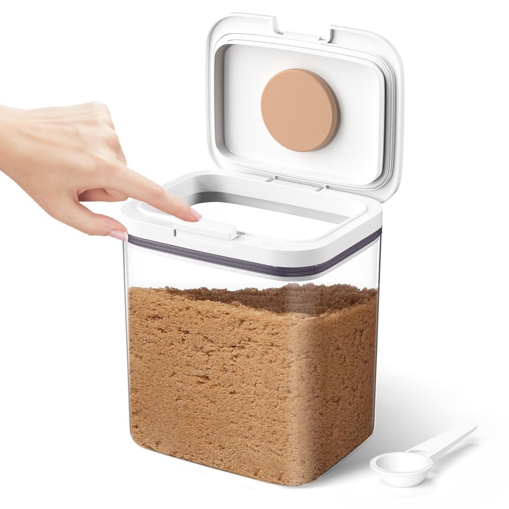 Brown Sugar Container Airtight, 2 Quart Brown Sugar Keeper Storage Container ...
