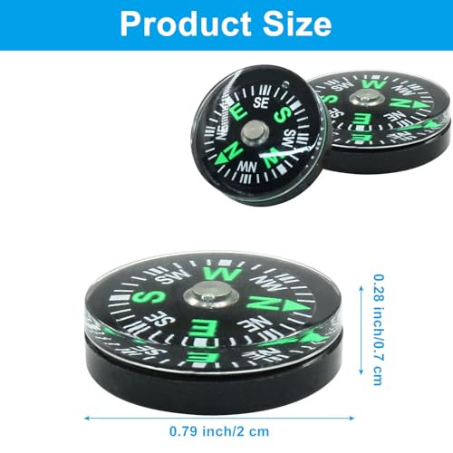 15Pcs 20mm Compass Bulk, Button Compass Accessories Mini Pocket Compass Tiny