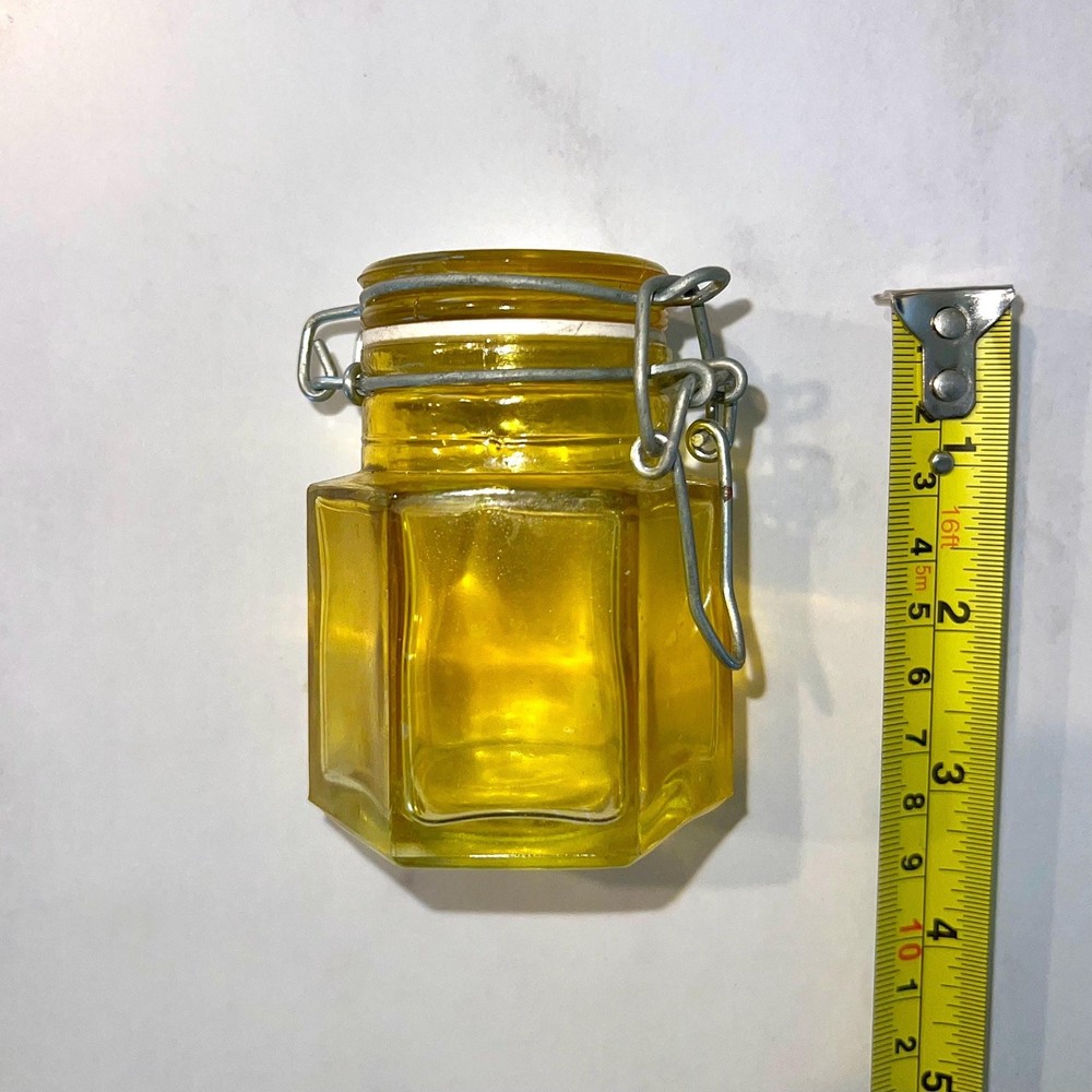 Vintage - Mini Glass Yellow Jar
