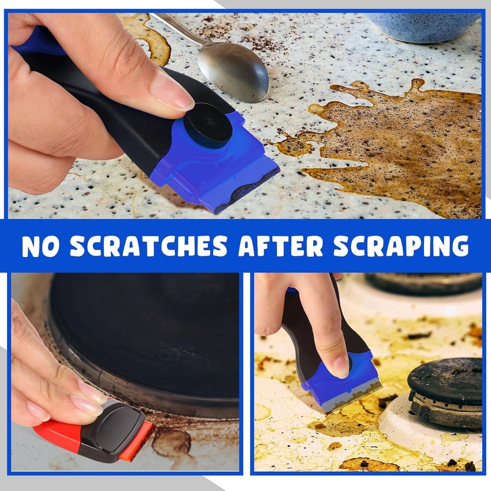 Tallew 9 Pcs Plastic Scraper Tool Sticker Plastic Razor Blade Scraper Plastic Pi