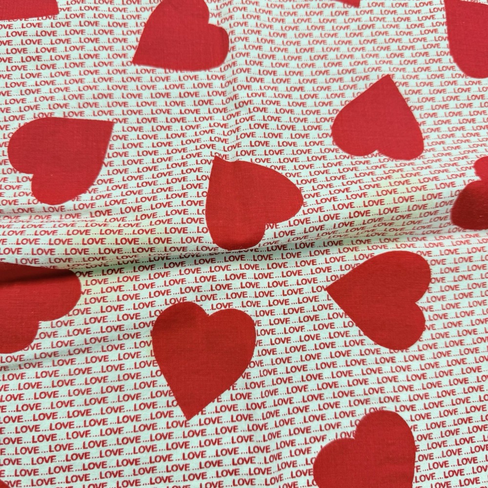 Handmade Red & White Lightweight Blanket Hearts
