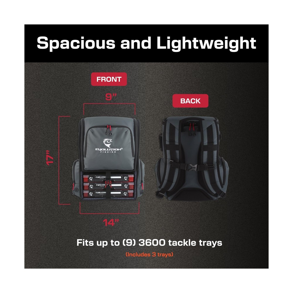 Evolution Fishing Largemouth 3.0 Tackle Backpack - Patent Pending Modular Div...