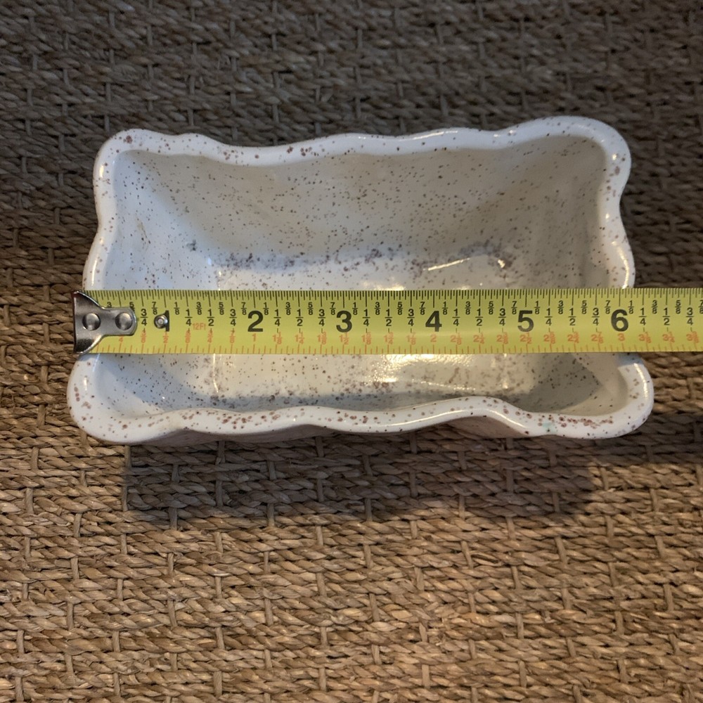 Vintage MCM White Speckled Glazed Planter Marked SP-36 ￼