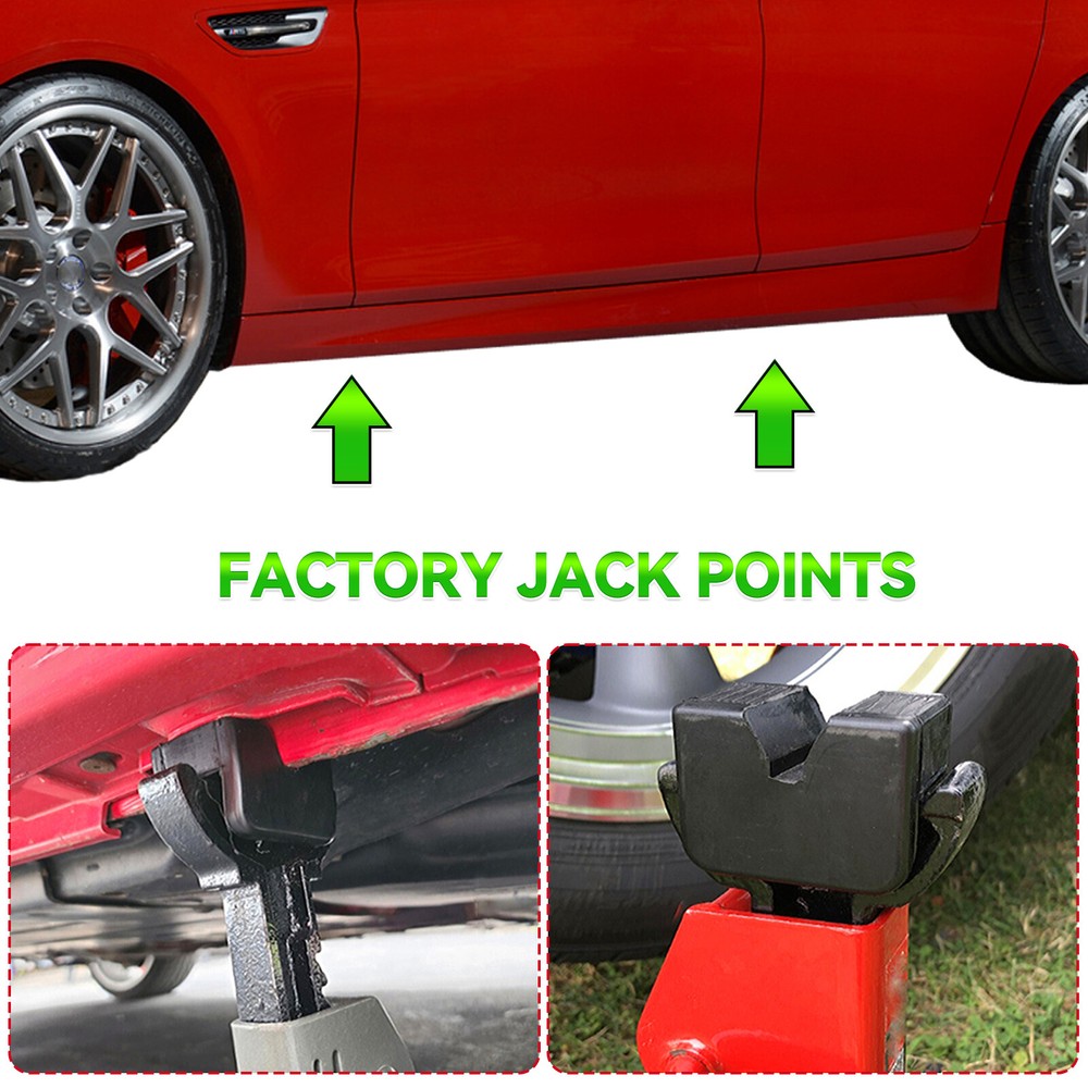 2X Jack Stand Pad Adapter Block Jacking Point Pinch Weld Side Universal Rubber