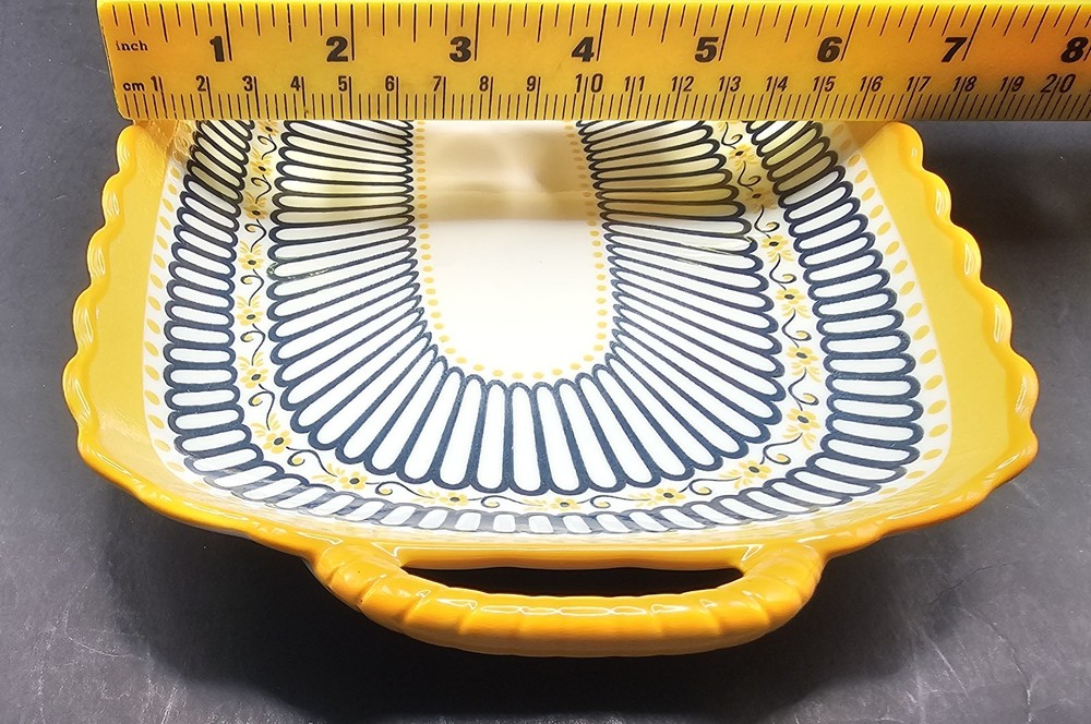 Beautiful Set of 3 Double Handle Rectangular Ceramic Serving Trays