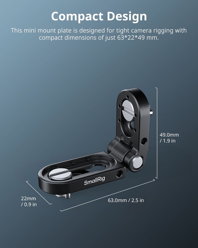 SmallRig Foldable Mini L-Shaped Mount Plate for Transmitters, Monitors