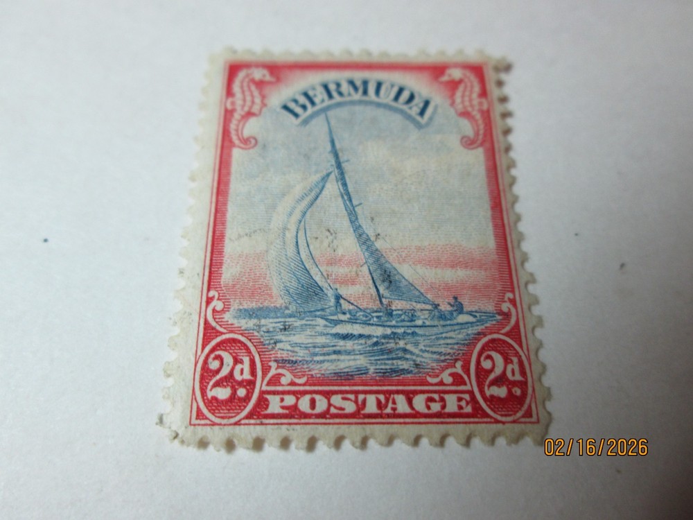 "BERMUDA" 2 D STAMP. "LUCIE". MINT BAD GUM.