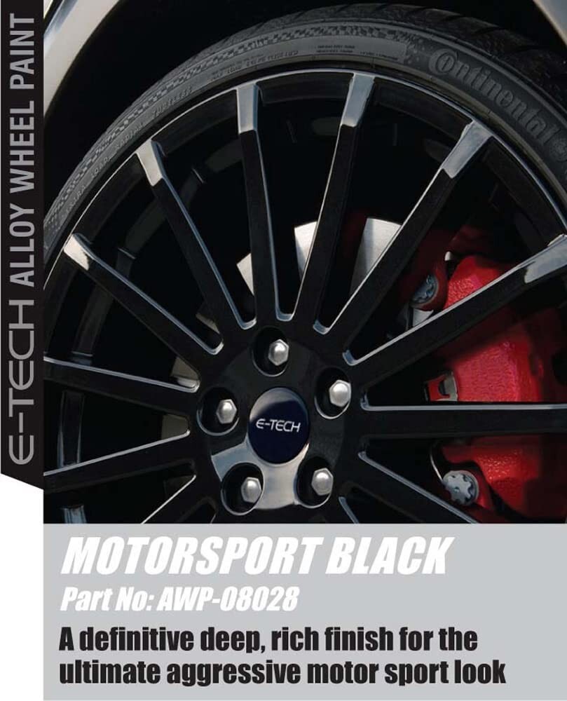 Car Alloy Wheel Paint E-TECH Black High Gloss Lacquer Primer Spray Paints. +M