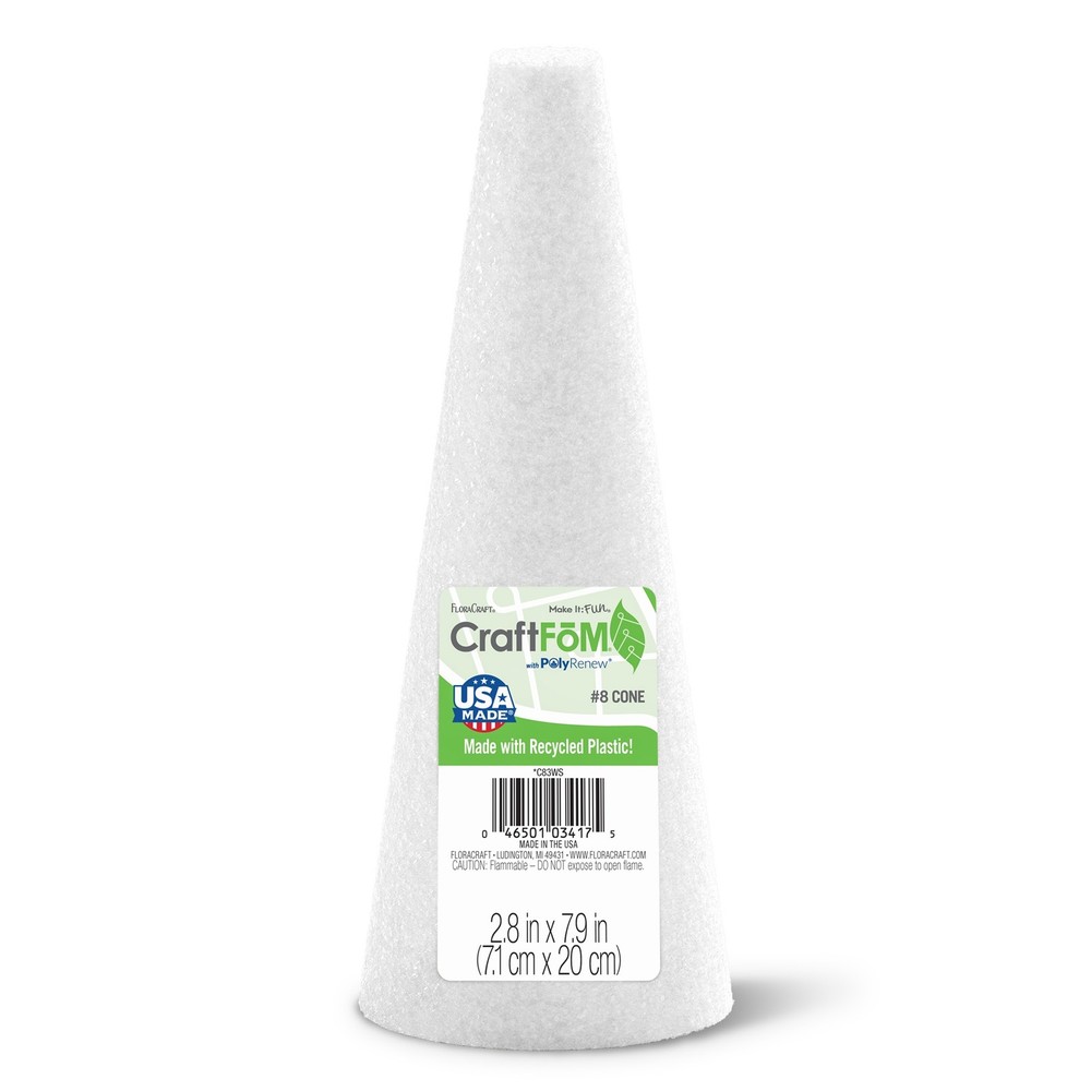 Styrofoam Cone 8"X3"