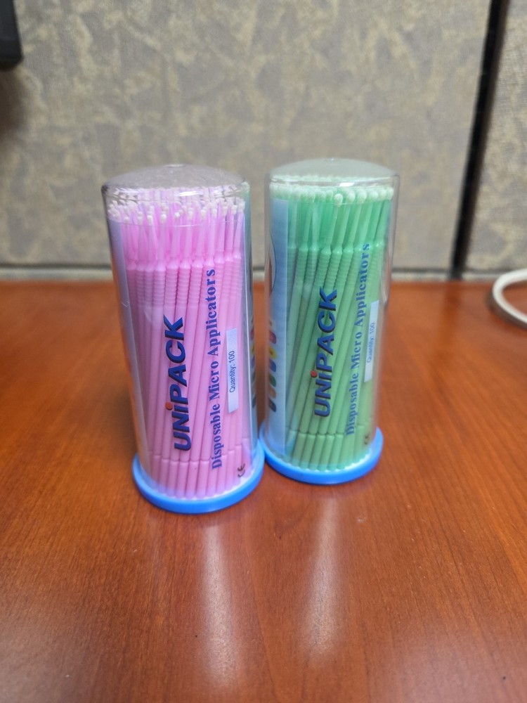 100 pcs micro applicator micro brush Regular Green & Pink