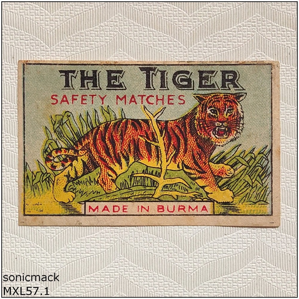 The Tiger Burma Matchbox Label (MXL57)