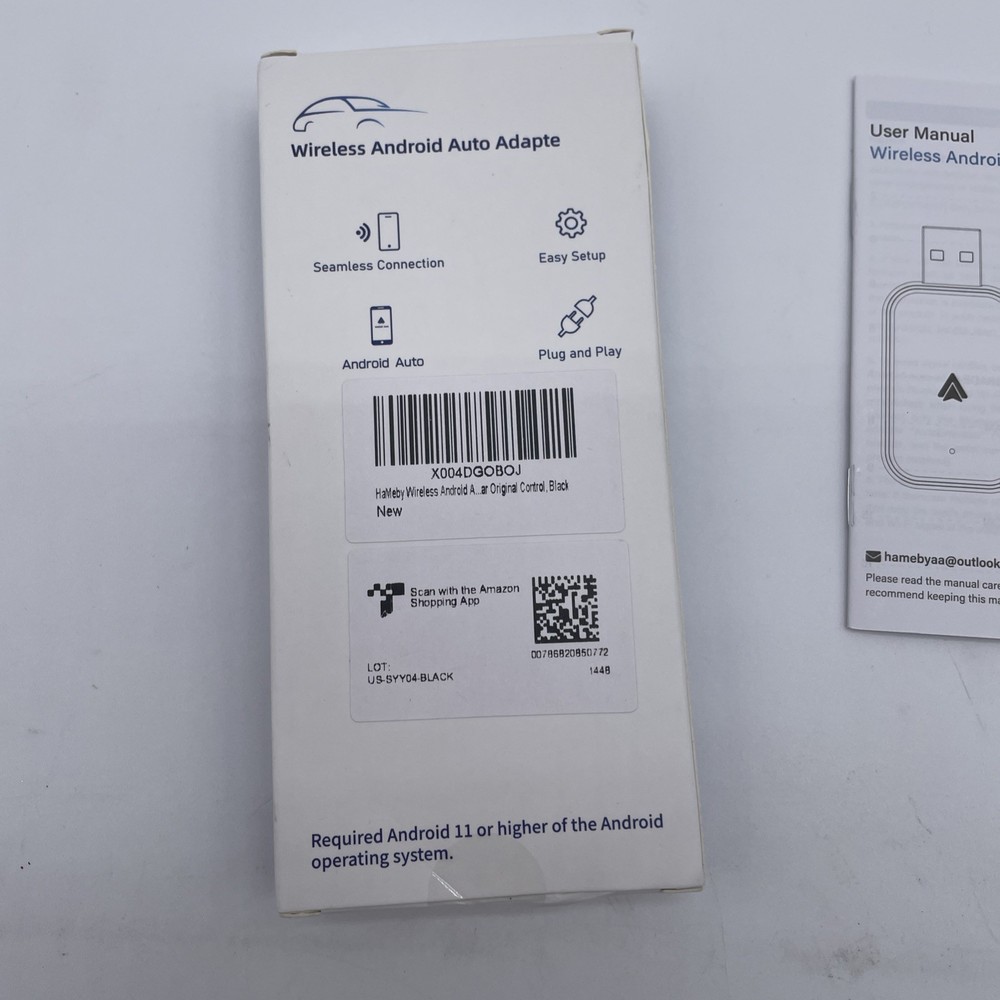 Android Auto Wireless Adapter for Cars, Easy Setup, Plug & Play Android 11 Or Up