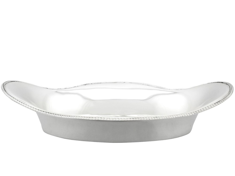 Antique Edwardian Sterling Silver Bread Dish