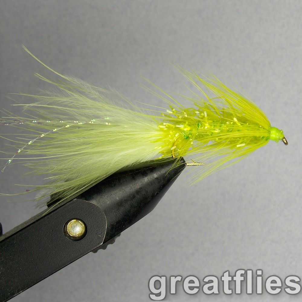 1 dozen (12) - Crystal Bugger - Chartreuse