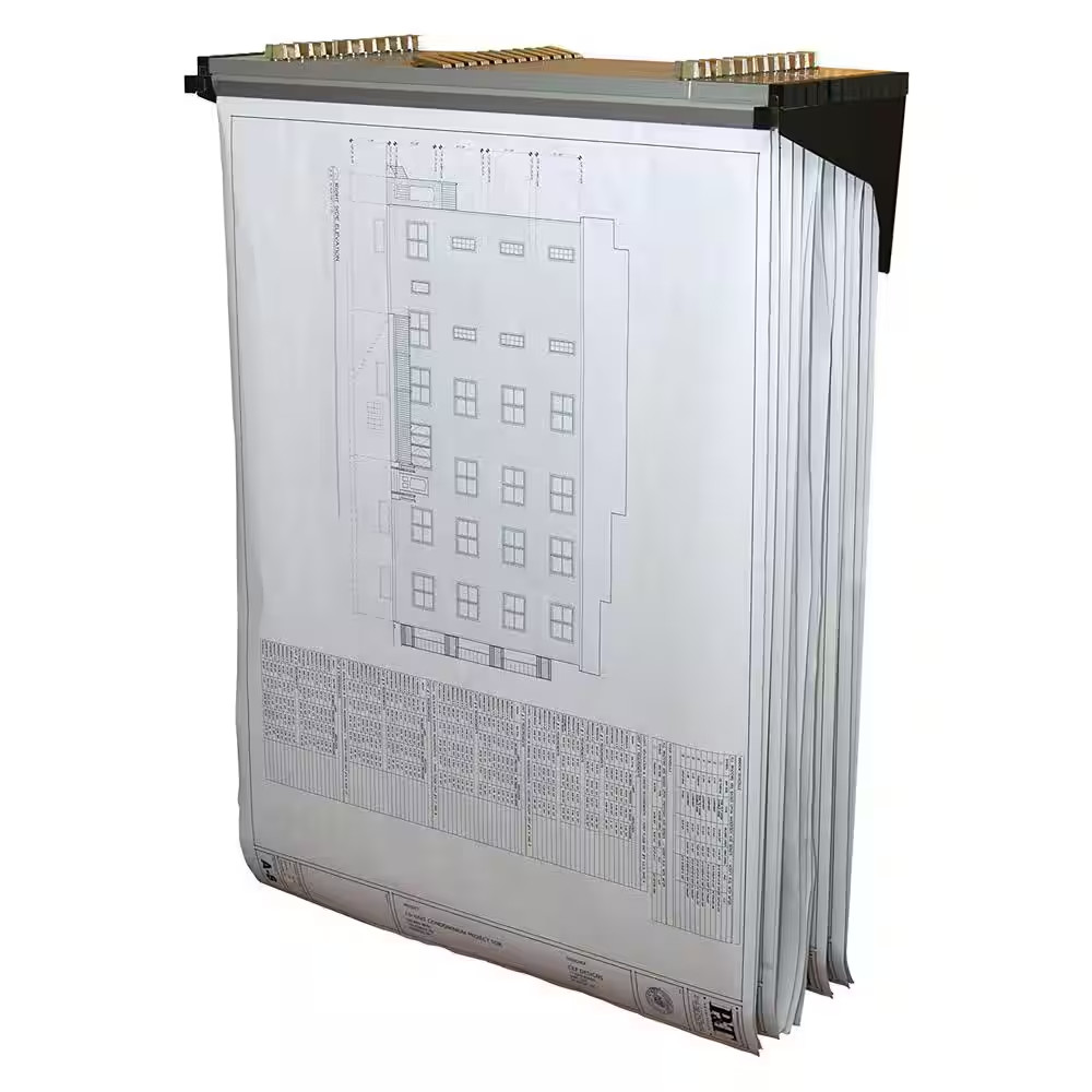 Drop Lift Blueprint Wall Rack, Black