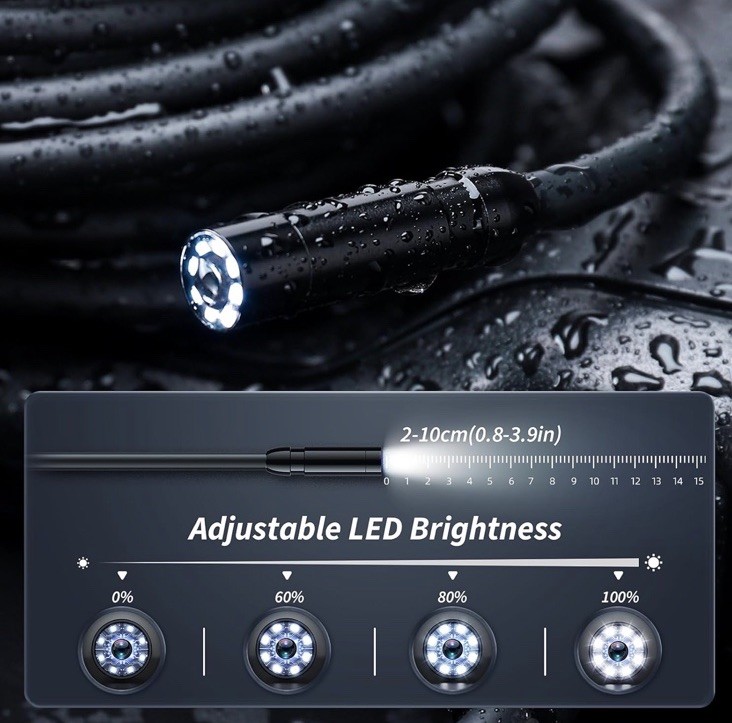 Endoscope Camera with Light, Inspection Borescope Camera with 4.3" IPS Screen...