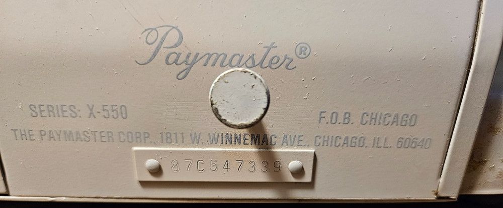 Vintage Paymaster Check Writer series X-550