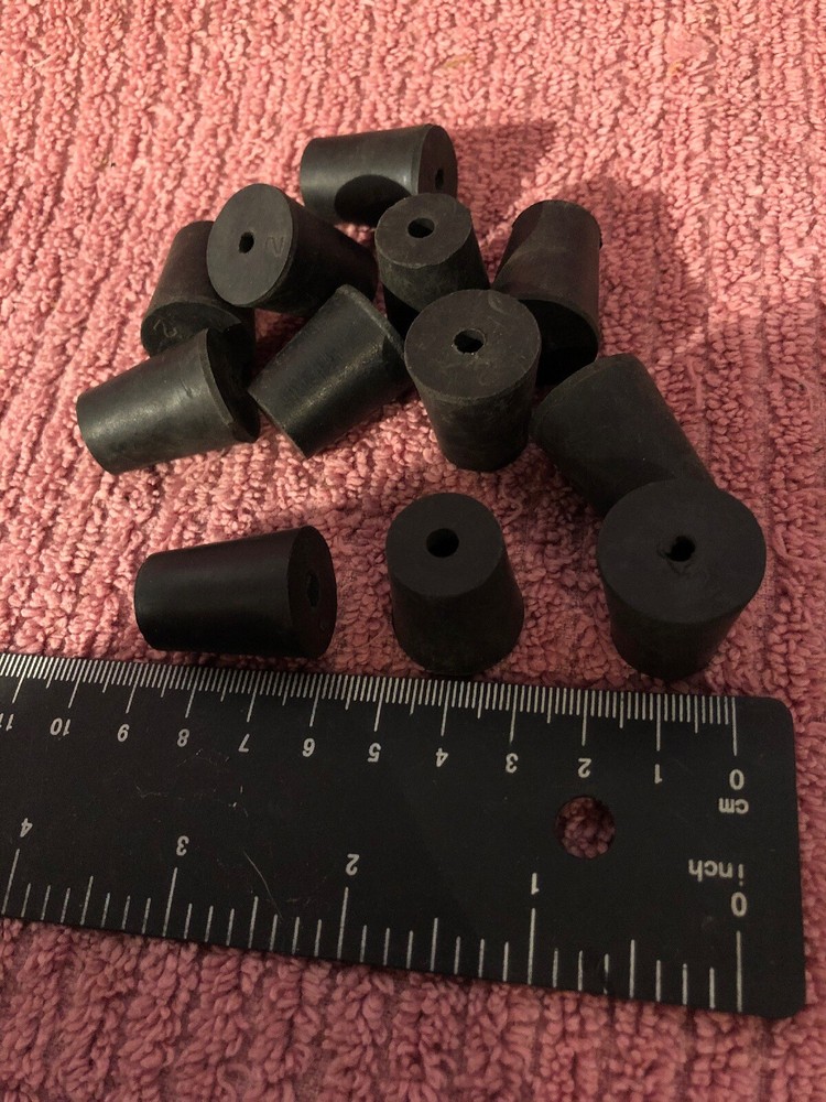 Qty12 Size 2 Rubber Stoppers 1 Hole Lab/distilling