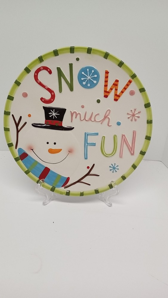 SNOWMAN PLATE --SNOW MUCH FUN