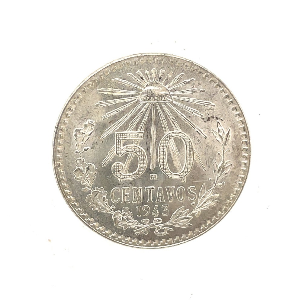 1943 Mexico Silver 50 Centavos GEM UNC KM 447
