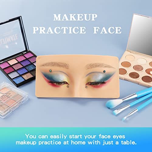 Makeup Practice Face Board, 3D Reusable Makeup Practice Face Board+White
