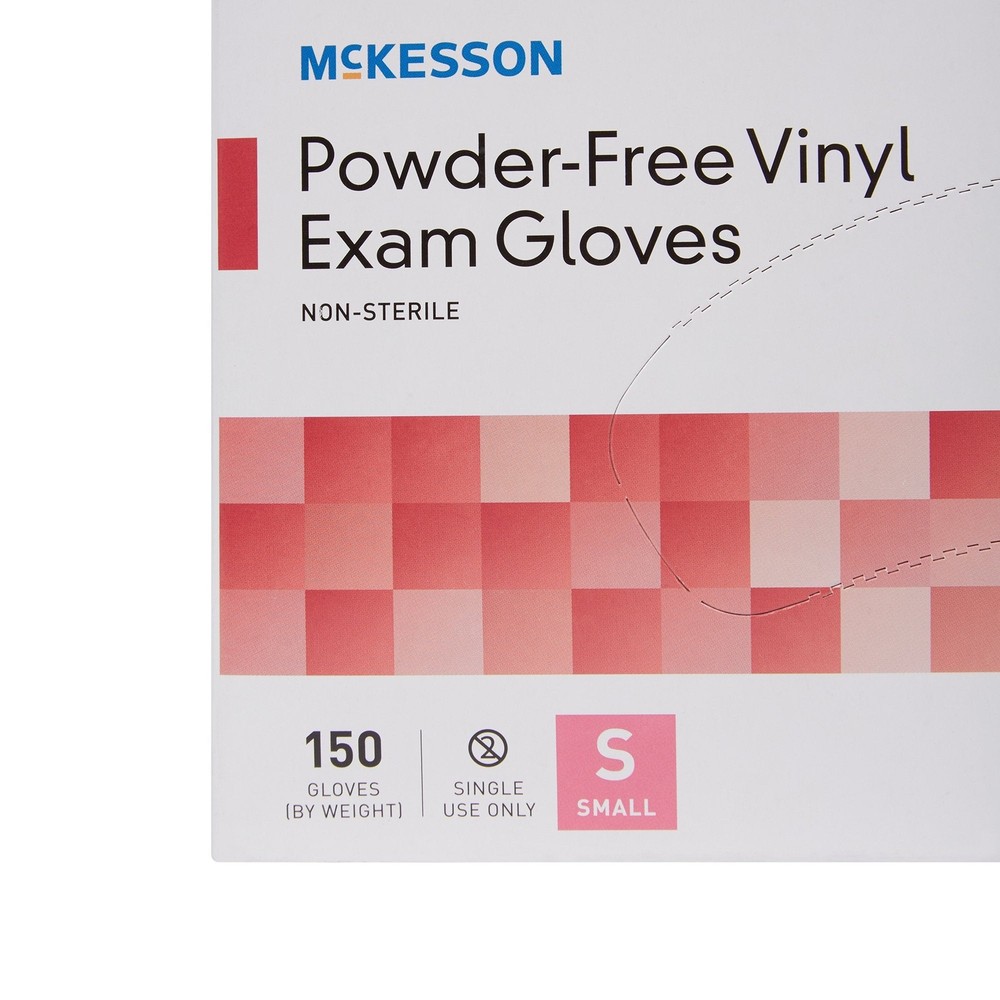 SMALL McKesson Vinyl Exam Glove Standard Cuff Length