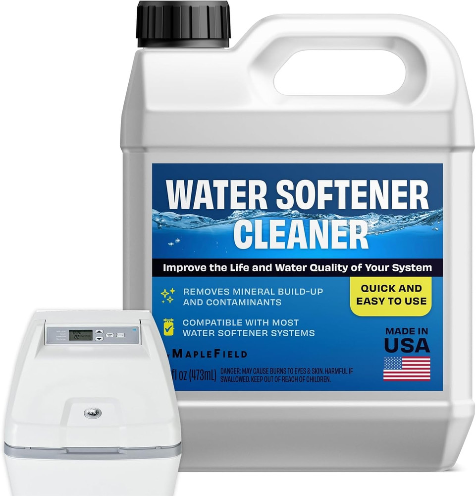 Water Softener Cleaner Solution - 16 Oz (2 Uses) - Recharge Resin, Remove Contam