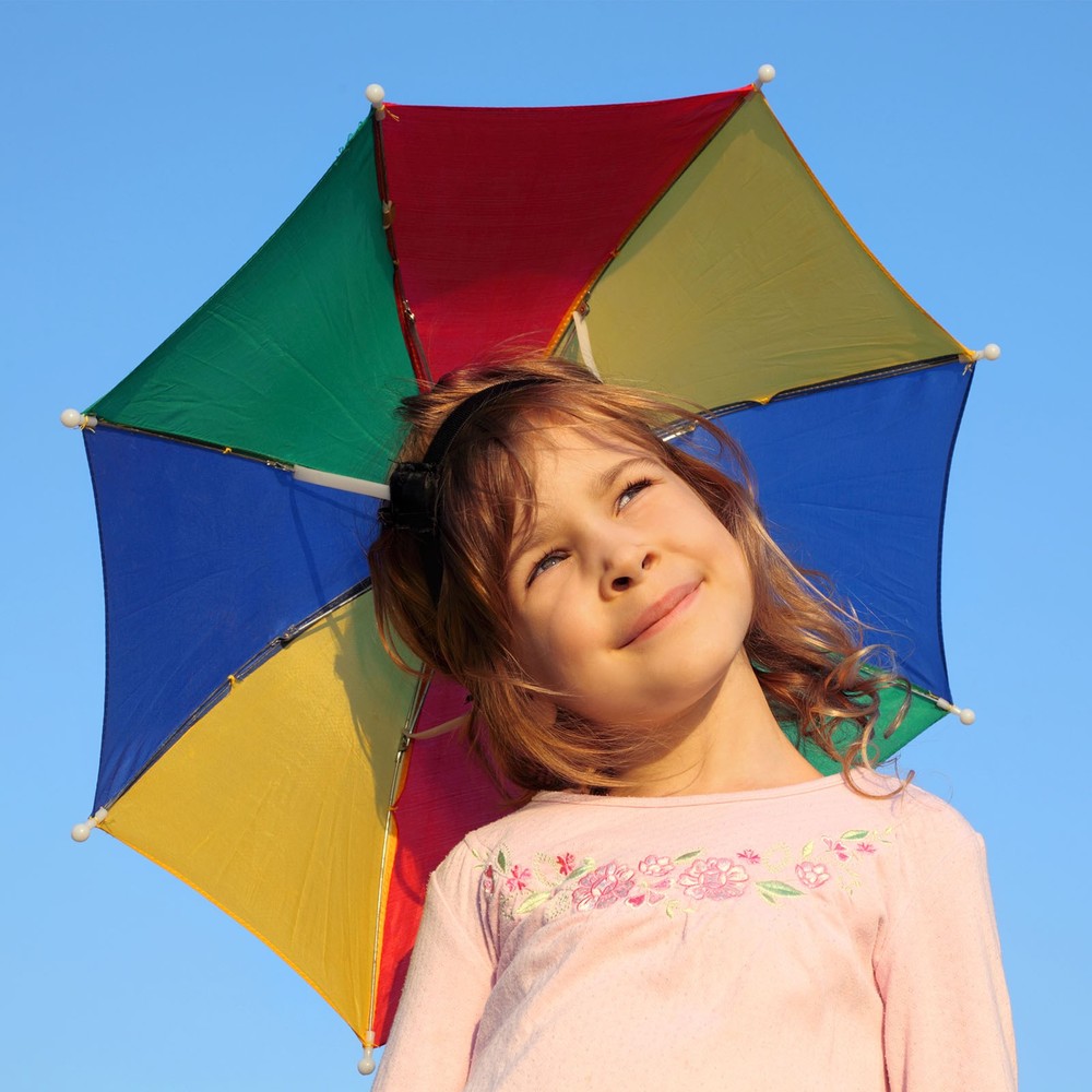OD 27.2" Umbrella Hat Set, 3Pcs Single Layer Cap with Head Strip, Multicolor