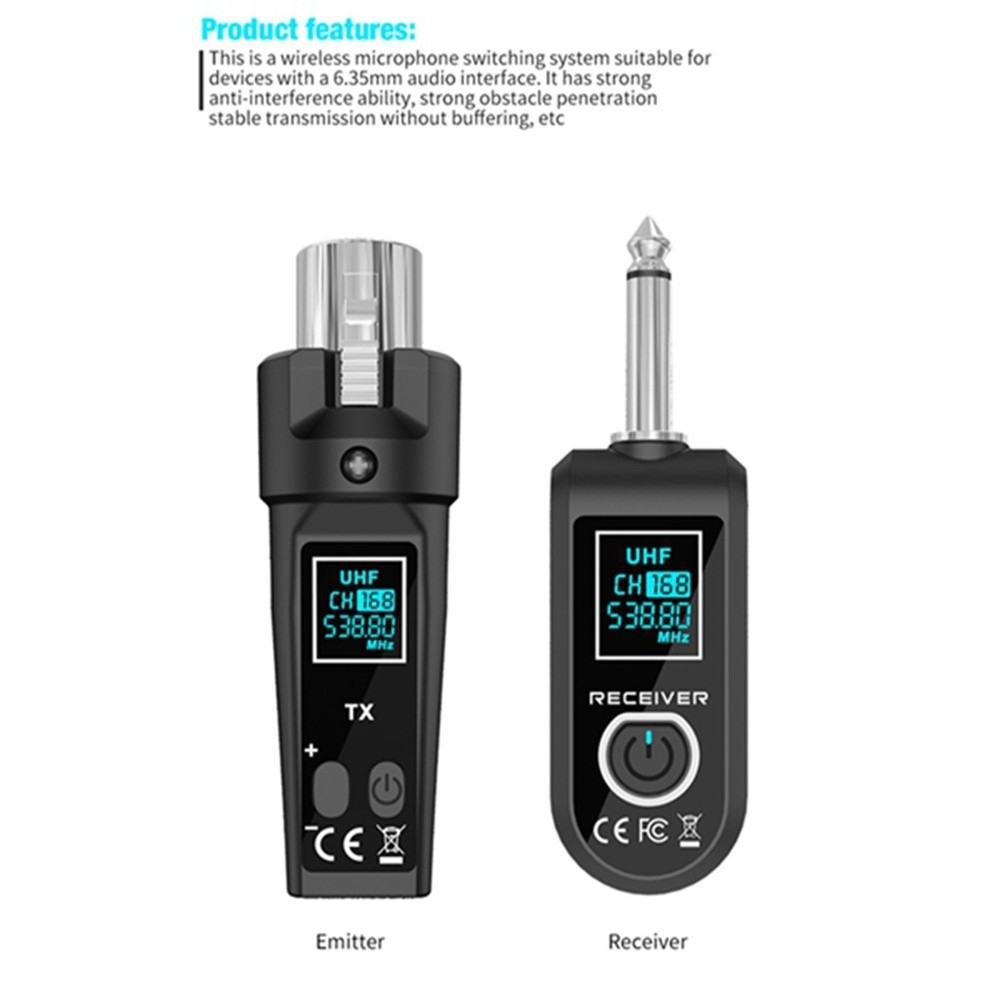 UHF Microphone Converter System XLR Transmitter and Microphone Receiver9933