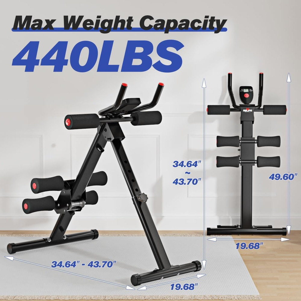 AB Workout Machine Adjustable Ab Trainer Machine Foldable Ab Cruncher Strength T