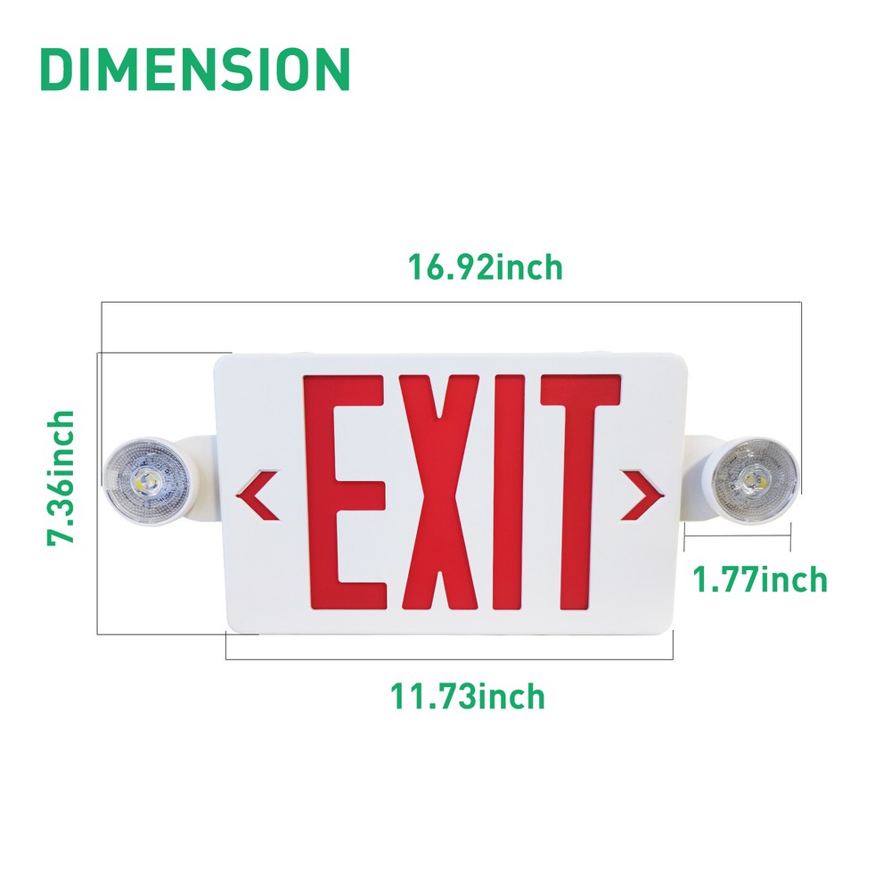 4Pack Red LED Exit Sign,UL-Listed Emergency Light -Dual Lamp ABS Fire Resistance