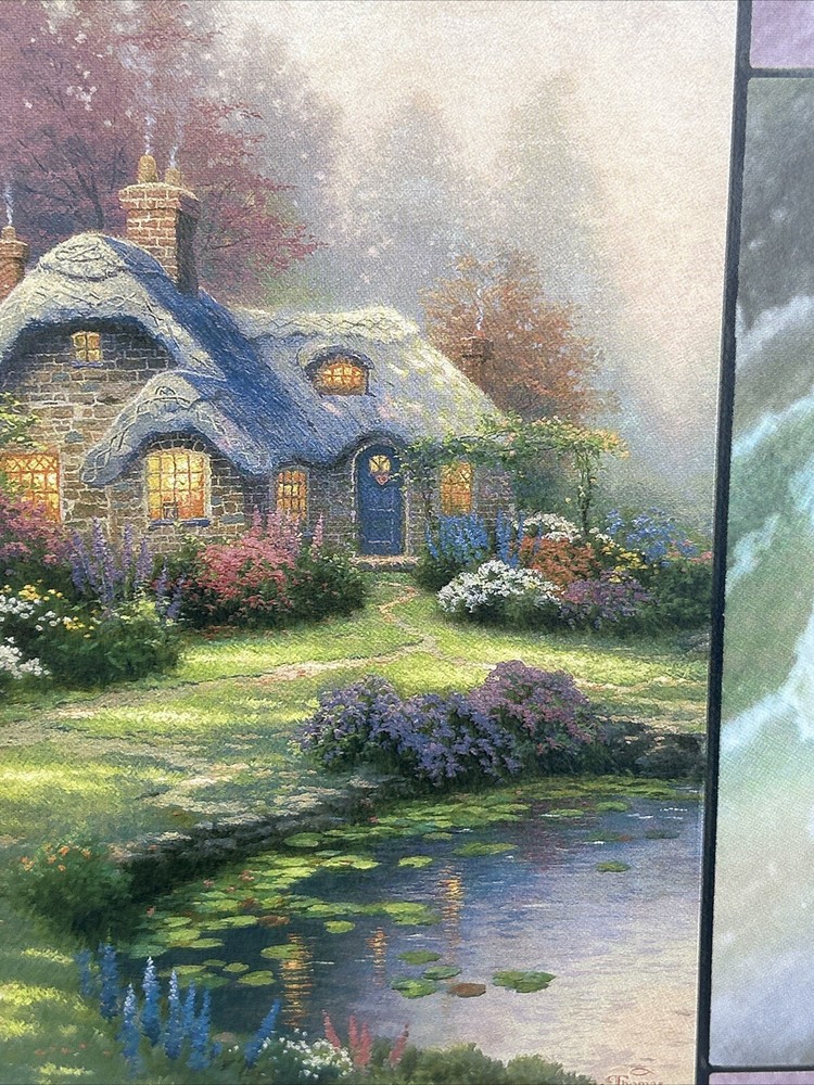 Thomas Kinkade Stained Glass Clock Collection Glass Panel - Spring