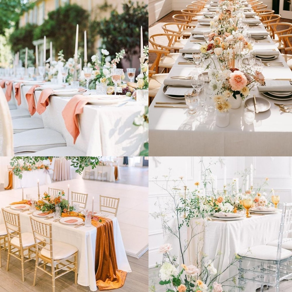 10 Pack White Table Cloth Rectangle Tablecloths 60X102 Inch,Polyester Table Clot