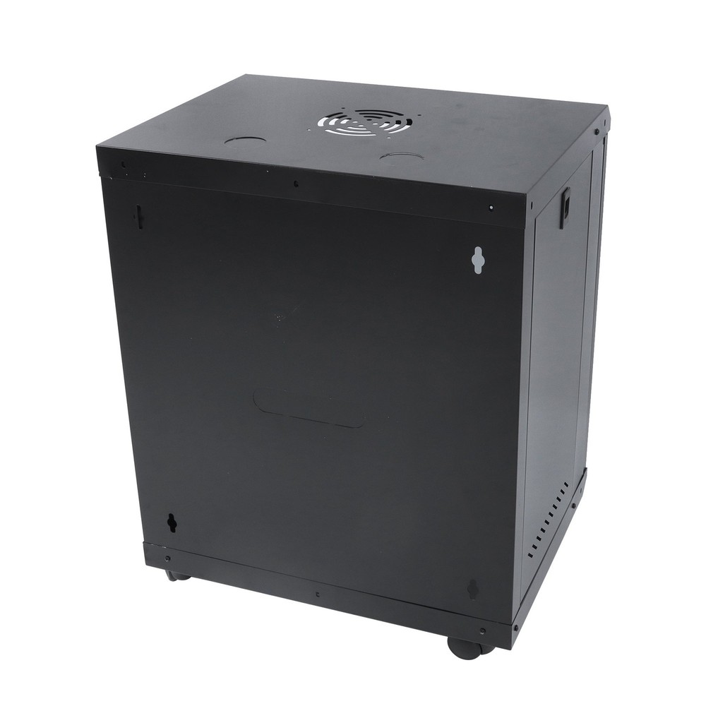 12U Wall Mount Server Rack 15.5" Deep Locking Glass Door & Panels
