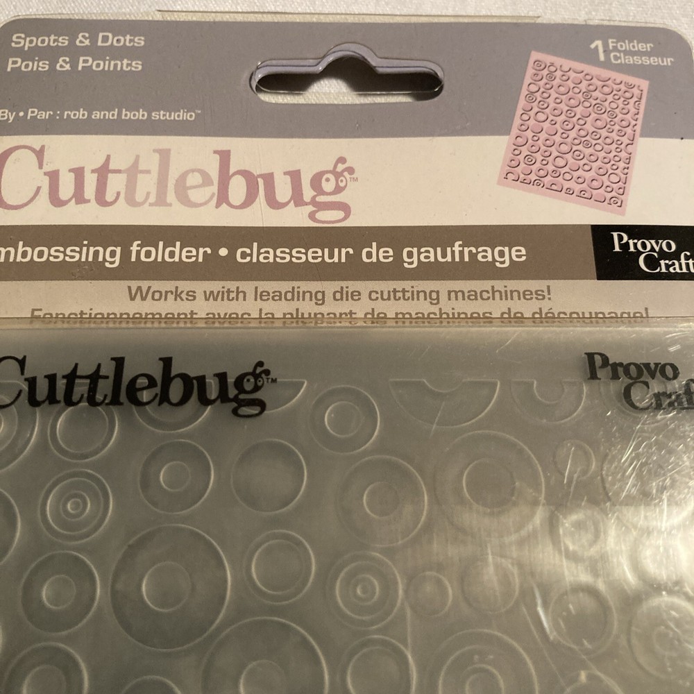 CUTTLEBUG Spots & Dots Paper EMBOSSING FOLDER Crafting NEW Provo Craft