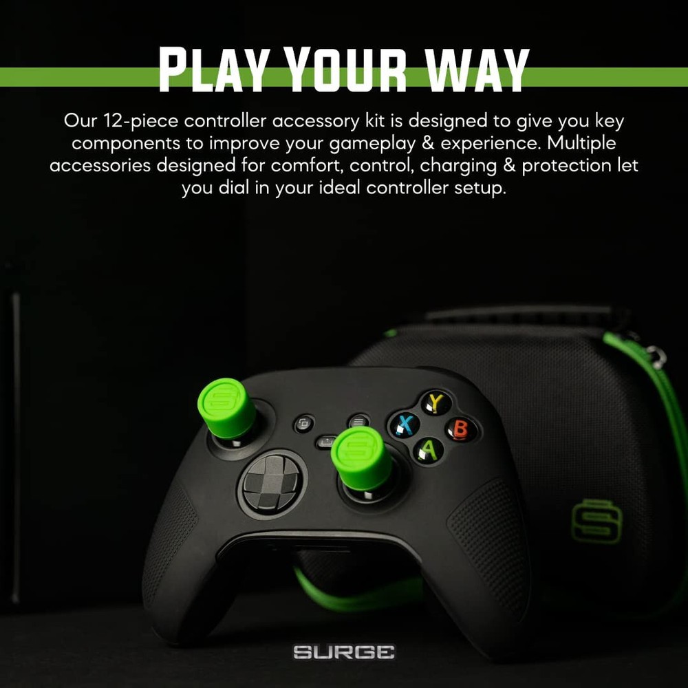 SURGE GAMING Starter Pack 12-Piece Controller Accessory Kit (XBOX Series X|S)