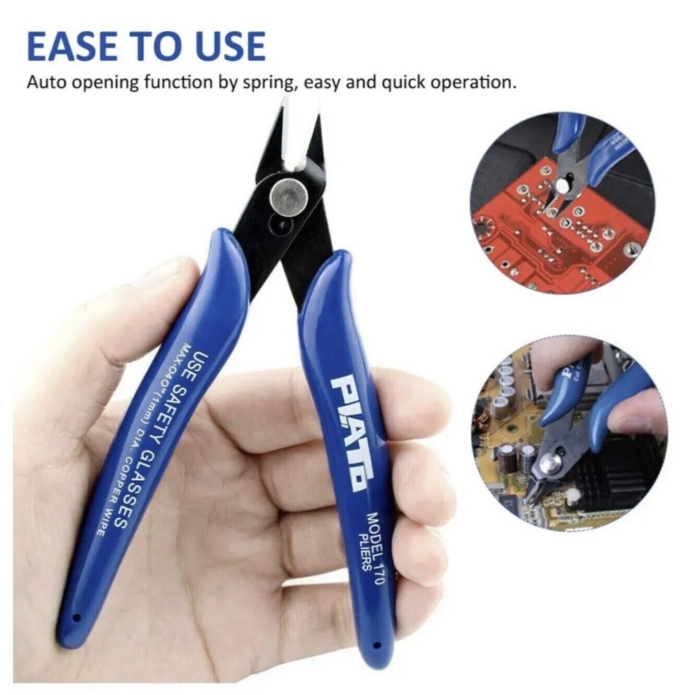5 Pack 170 Flush Wire Cutter Blue Diagonal Cutting Pliers Side Cutter Nippers