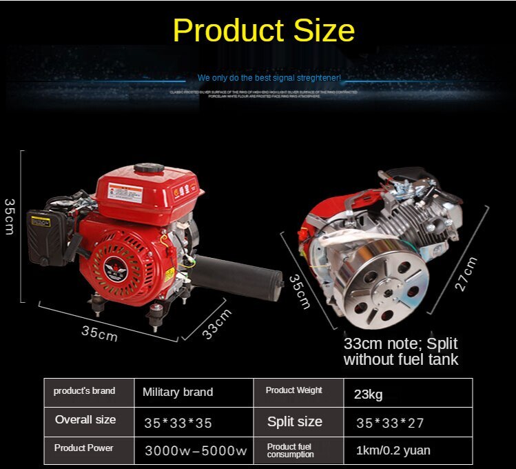 5000W Multifunction Generator Sedan Gasoline Charging Generator Range Extender