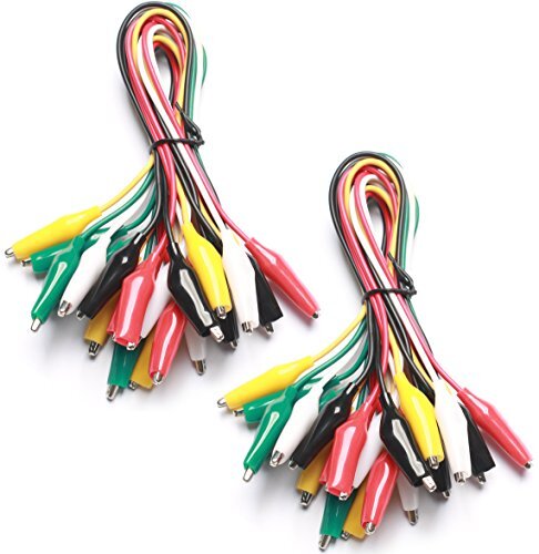 20 Pcs 5 Colors Alligator Clips Test Leads Set Electrical Testing Cables Set