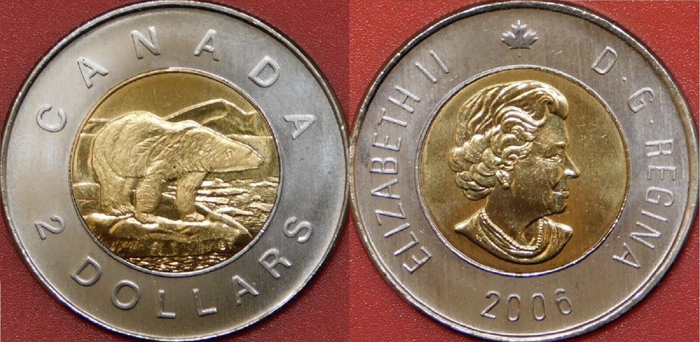 Brilliant Uncirculated 2006 Canada 2 Dollars From Mint's Roll