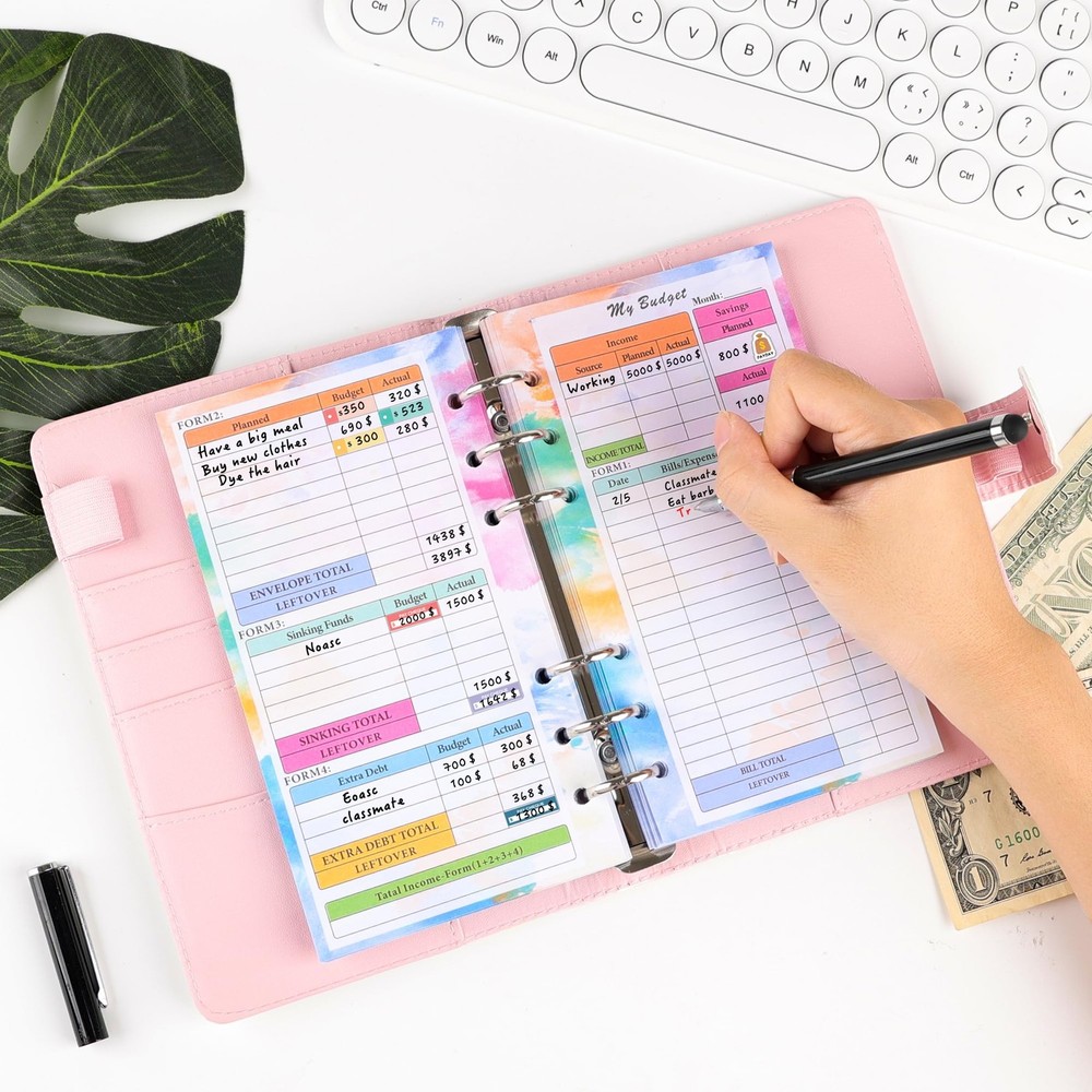Toplive 3 Pack A6 Planner Refill Paper & Budget Sheets, 3 Pack, Colorful