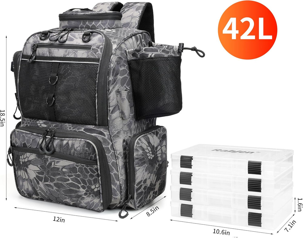 Ultimate Fishing Tackle Backpack with Rod Holders & Storage Solutions