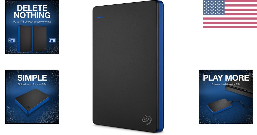 Compact 2TB External Hard Drive - Perfect Portable Solution for PS4 Gamers