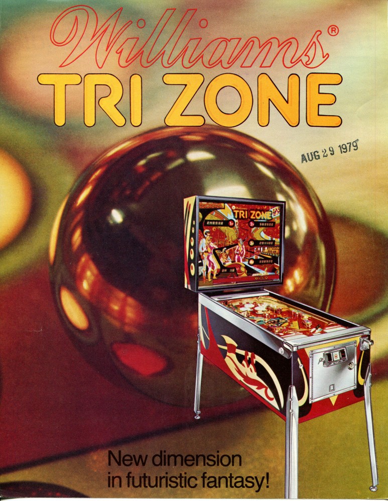 Tri Zone Williams Pinball Flyer / Brochure/ Ad