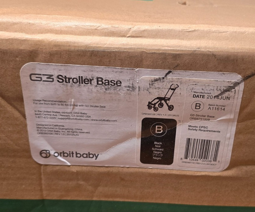 Orbit Baby G3 Stroller Base ORB875100B Black